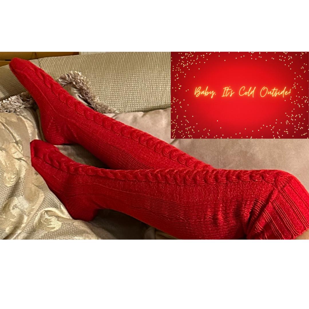 Cable Knit Thigh High Warm and Cozy Socks from our "Baby It's Cold Outside!" Collection