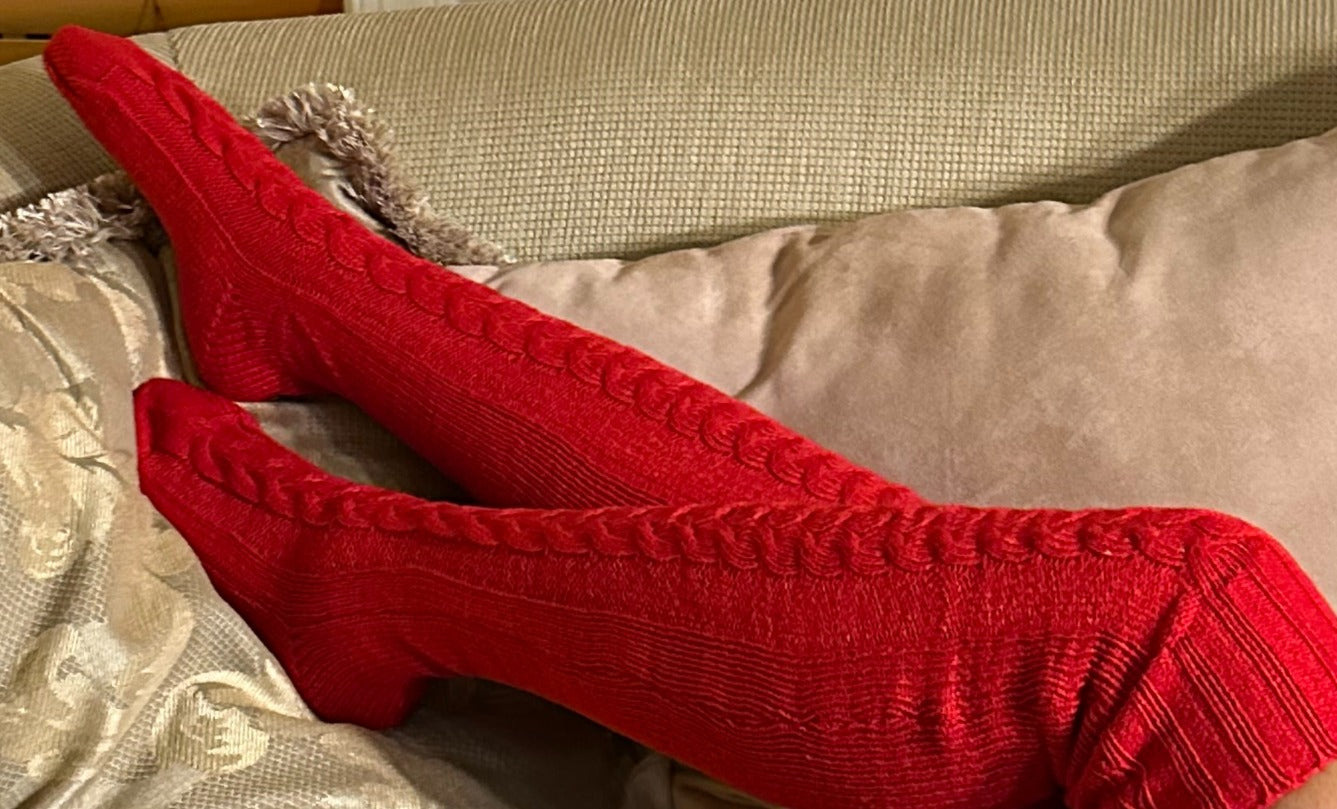 Cable Knit Thigh High Warm and Cozy Socks from our "Baby It's Cold Outside!" Collection